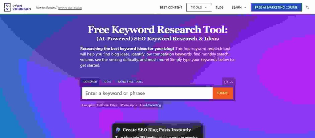 Free Keyword Research Tool